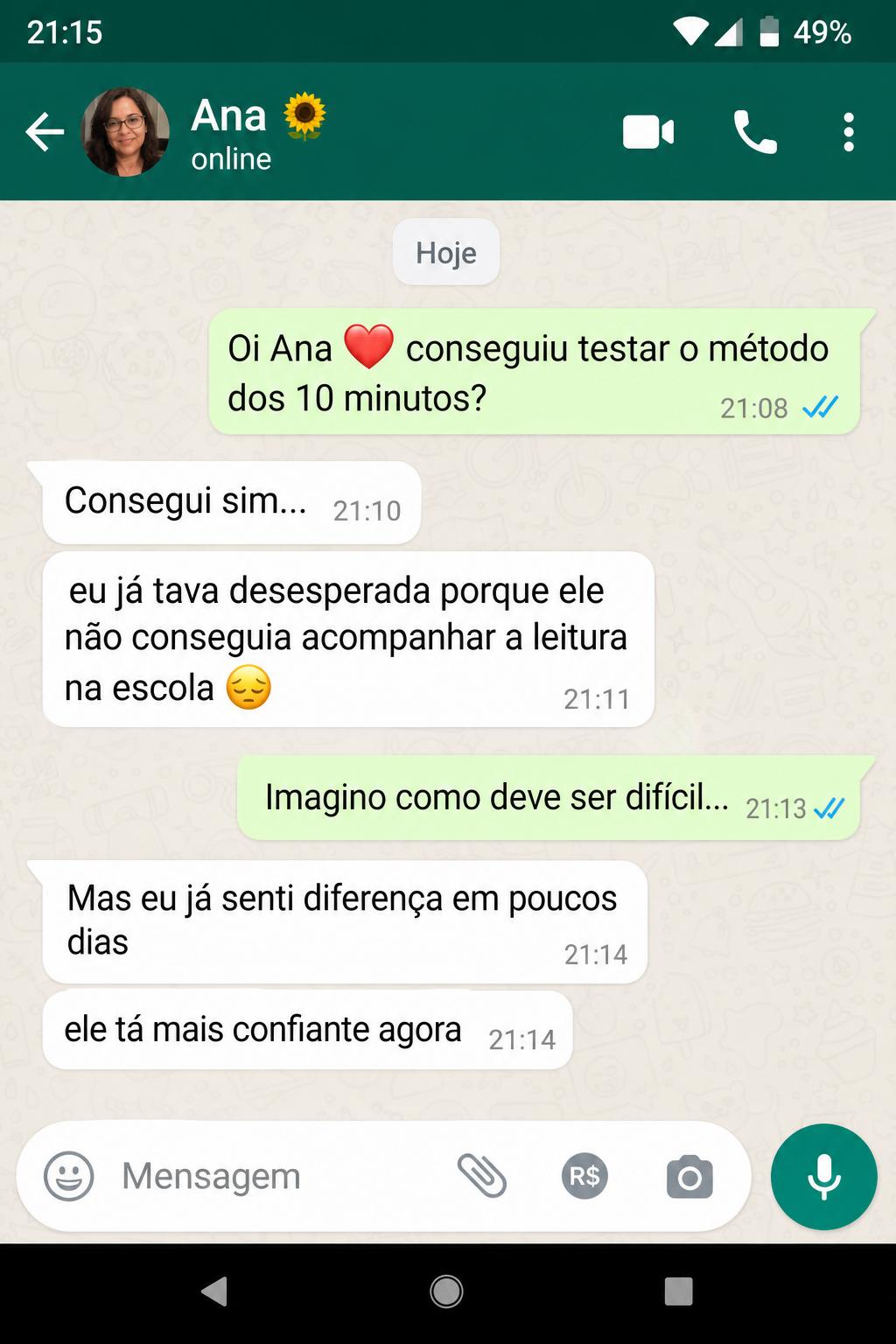 Depoimento real de mãe no WhatsApp 3