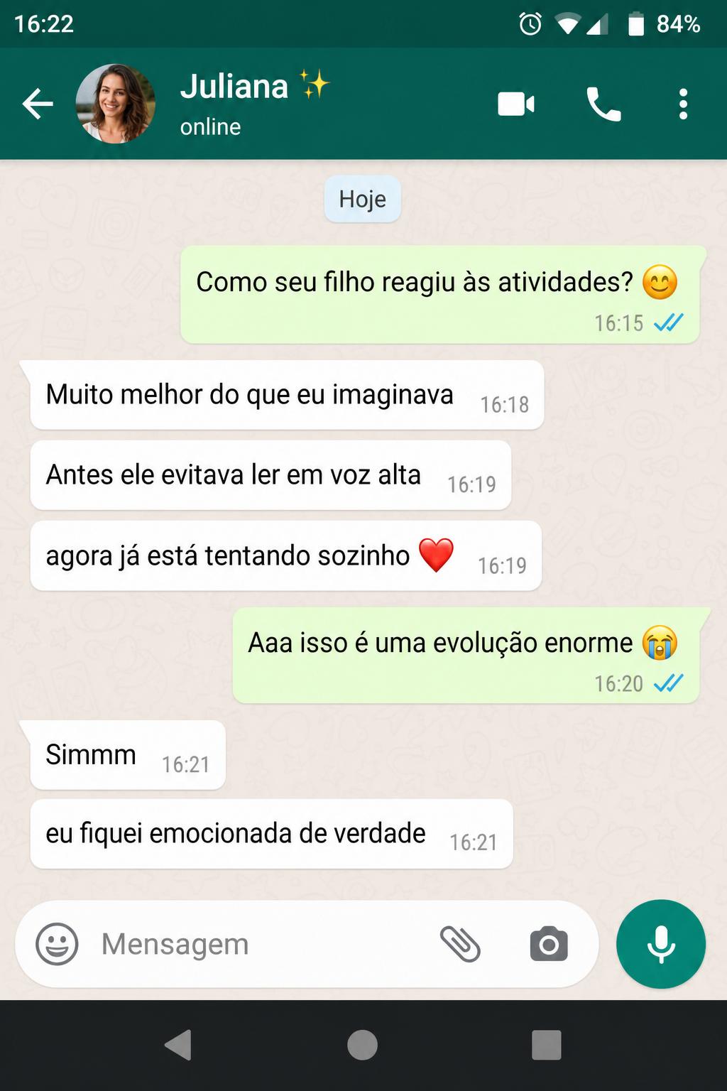 Depoimento real de mãe no WhatsApp 4